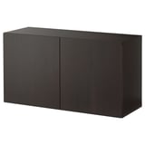 BESTÅ Combinazione di mobili da parete, marrone-nero/Lappviken, 120x42x64 cm