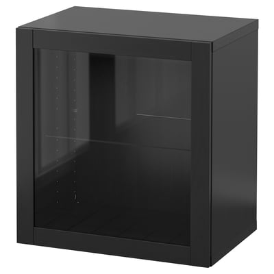 BESTÅ Combinazione di mobili da parete, marrone-nero/Sindvik, 60x42x64 cm