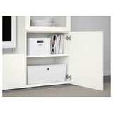 BESTÅ Combinazione TV/ante a vetro, bianco/Lappviken vetro trasparente bianco, 240x42x129 cm