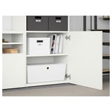 BESTÅ Combinazione TV/ante a vetro, bianco/Lappviken vetro trasparente bianco, 300x42x231 cm