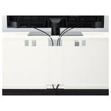 BESTÅ Combinazione TV/ante a vetro, bianco Sutterviken/Sindvik vetro trasparente bianco, 300x42x231 cm