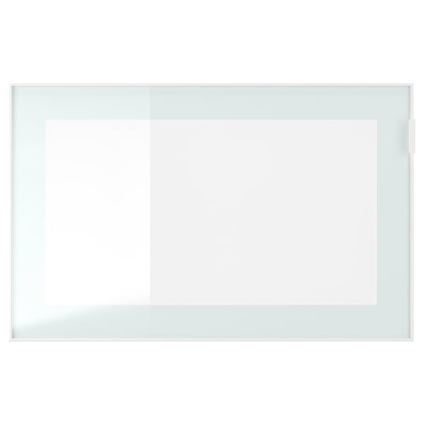 BESTÅ Combinazione TV/ante a vetro, effetto rovere con mordente bianco/Selsviken lucido/vetro trasparente bianco, 180x42x192 cm