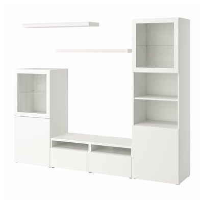 BESTÅ / LACK Combinazione per TV, bianco, 240x42x193 cm