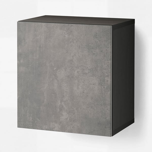 BESTÅ Mobile con anta, marrone-nero/Kallviken grigio scuro, 60x42x64 cm