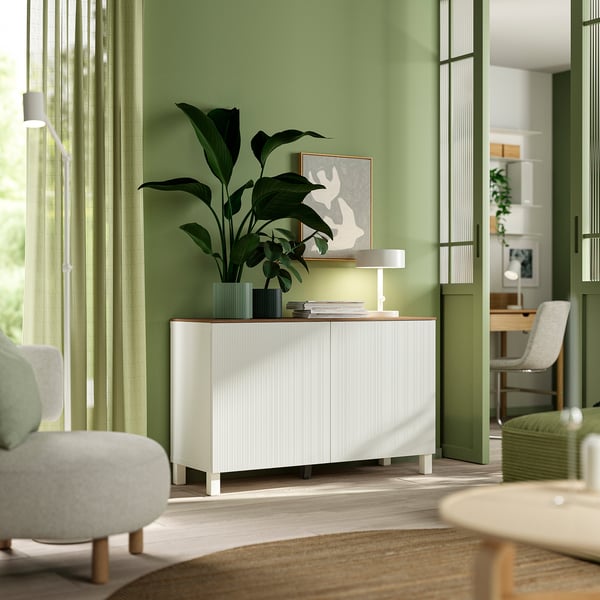 BESTÅ Mobile con ante, bianco/Förvaltare bianco, 120x42x75 cm