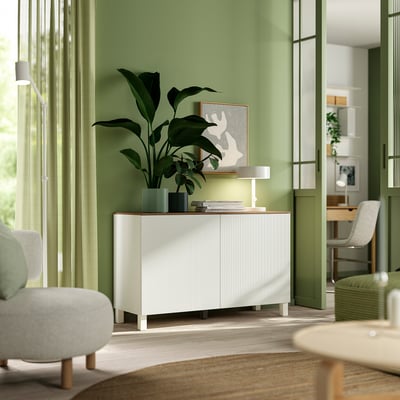 BESTÅ Mobile con ante, bianco/Förvaltare bianco, 120x42x75 cm