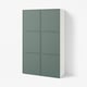BESTÅ Mobile con ante, bianco/Krukmakare grigio scuro-verde, 120x42x193 cm