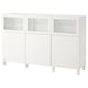 BESTÅ Mobile con ante, bianco Lappviken/Sindvik vetro trasparente bianco, 180x42x112 cm