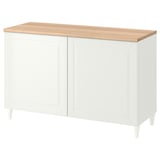 BESTÅ Mobile con ante, bianco/Smeviken/Kabbarp bianco, 120x42x76 cm