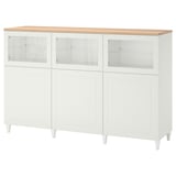 BESTÅ Mobile con ante, bianco/Smeviken/Kabbarp vetro trasparente bianco, 180x42x114 cm