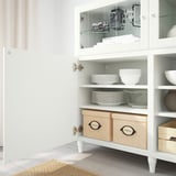 BESTÅ Mobile con ante, bianco/Smeviken/Kabbarp vetro trasparente bianco, 180x42x112 cm