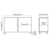 BESTÅ Mobile con ante, bianco/Sutterviken/Kabbarp bianco, 120x42x74 cm