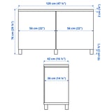 BESTÅ Mobile con ante, bianco/Sutterviken/Kabbarp bianco, 120x42x76 cm