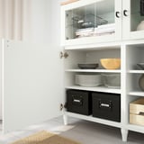 BESTÅ Mobile con ante, bianco/Sutterviken/Kabbarp vetro trasparente bianco, 180x42x114 cm
