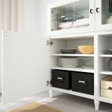 BESTÅ Mobile con ante, bianco/Sutterviken/Kabbarp vetro trasparente bianco, 180x42x112 cm