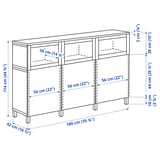 BESTÅ Mobile con ante, bianco/Sutterviken/Kabbarp vetro trasparente bianco, 180x42x114 cm