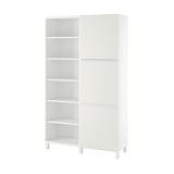BESTÅ Mobile con ante, bianco/Västerviken bianco, 120x42x202 cm