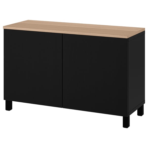 BESTÅ Mobile con ante, marrone-nero/Lappviken/Stubbarp marrone-nero, 120x42x76 cm