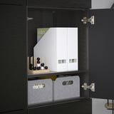 BESTÅ Mobile con ante, marrone-nero/Laxviken nero, 120x42x193 cm