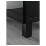 BESTÅ Mobile con ante, marrone-nero Selsviken/Glassvik lucido/vetro trasparente nero, 180x42x112 cm