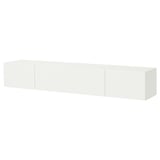BESTÅ Mobile TV con ante, bianco/Lappviken bianco, 240x42x38 cm