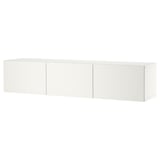 BESTÅ Mobile TV con ante, bianco/Laxviken bianco, 180x42x38 cm