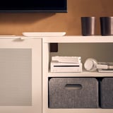 BESTÅ Mobile TV con ante, bianco/Mörtviken bianco, 180x42x38 cm