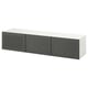 BESTÅ Mobile TV con ante, bianco/Mörtviken grigio scuro, 180x42x38 cm