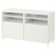 BESTÅ Mobile TV con ante, bianco/Smeviken/Kabbarp bianco, 120x42x74 cm