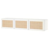 BESTÅ Mobile TV con ante, bianco/Studsviken bianco, 180x42x38 cm