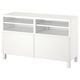 BESTÅ Mobile TV con ante, bianco/Västerviken/Stubbarp bianco, 120x42x74 cm