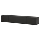 BESTÅ Mobile TV con ante, marrone-nero/Lappviken marrone-nero, 240x42x38 cm