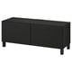 BESTÅ Mobile TV con ante, marrone-nero/Laxviken/Stubbarp nero, 120x42x48 cm