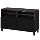 BESTÅ Mobile TV con ante, marrone-nero/Laxviken/Stubbarp nero, 120x42x74 cm