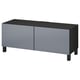 BESTÅ Mobile TV con ante, marrone-nero/Riksviken/Stubbarp effetto peltro scuro spazzolato, 120x42x48 cm