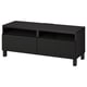 BESTÅ Mobile TV con cassetti, marrone-nero/Laxviken/Stubbarp nero, 120x42x48 cm