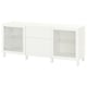 BESTÅ Mobili con cassetti, bianco Lappviken/Sindvik/Stubbarp vetro trasparente bianco, 180x42x74 cm