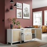 BESTÅ Mobili con cassetti, bianco Studsviken/Stubbarp/bianco pioppo, 180x42x74 cm