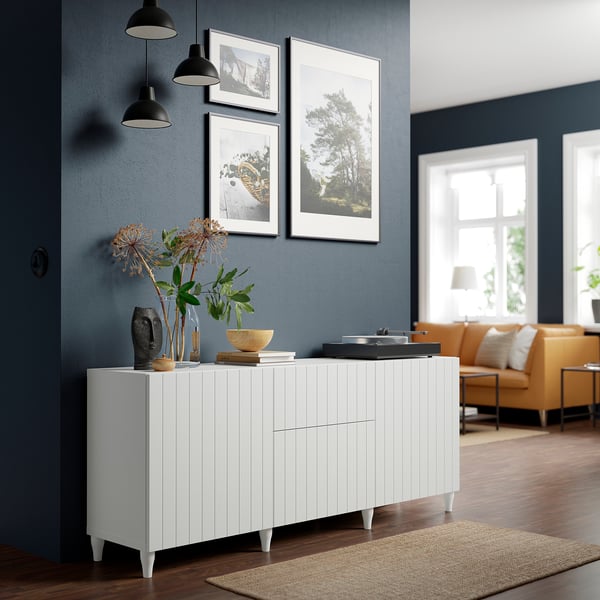 BESTÅ Mobili con cassetti, bianco/Sutterviken/Kabbarp bianco, 180x42x74 cm