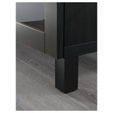 BESTÅ Mobili con cassetti, marrone-nero Lappviken/Sindvik/Stubbarp vetro trasparente marrone-nero, 180x42x74 cm