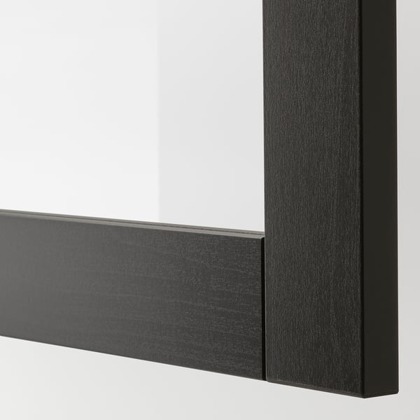 BESTÅ Mobili con cassetti, marrone-nero Lappviken/Sindvik/Stubbarp vetro trasparente marrone-nero, 180x42x74 cm
