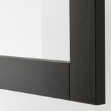 BESTÅ Mobili con cassetti, marrone-nero Lappviken/Sindvik/Stubbarp vetro trasparente marrone-nero, 180x42x74 cm