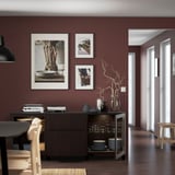 BESTÅ Mobili con cassetti, marrone-nero Lappviken/Sindvik/Stubbarp vetro trasparente marrone-nero, 180x42x74 cm
