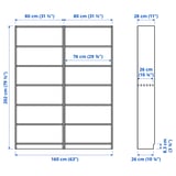 BILLY Combinazione di librerie, marrone effetto noce, 160x28x202 cm