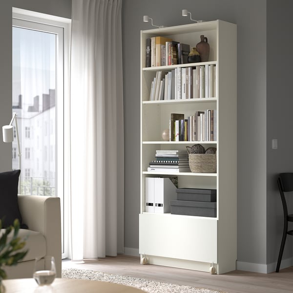 BILLY libreria con cassetto, bianco, 80x30x202 cm - IKEA Svizzera