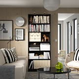 BILLY Libreria, nero effetto rovere, 80x28x202 cm