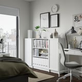 BILLY / OXBERG Combinazione di librerie con ante, bianco, 160x106 cm