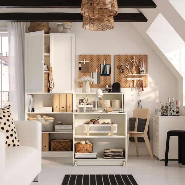 BILLY / OXBERG Combinazione libreria/tavolo piegh, bianco, 160x202 cm