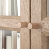 BILLY / OXBERG Combinazione librerie/ante a vetro, effetto rovere/vetro trasparente, 120x30x202 cm
