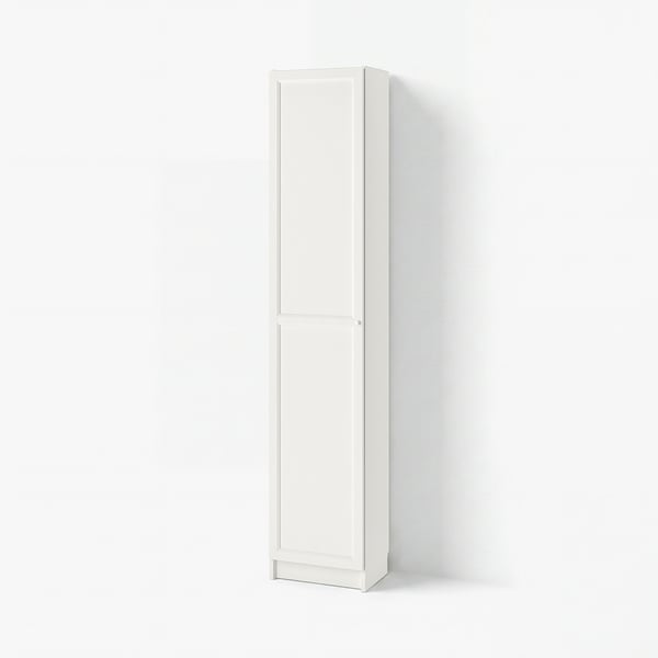 BILLY / OXBERG Libreria con ante, bianco, 40x41x202 cm